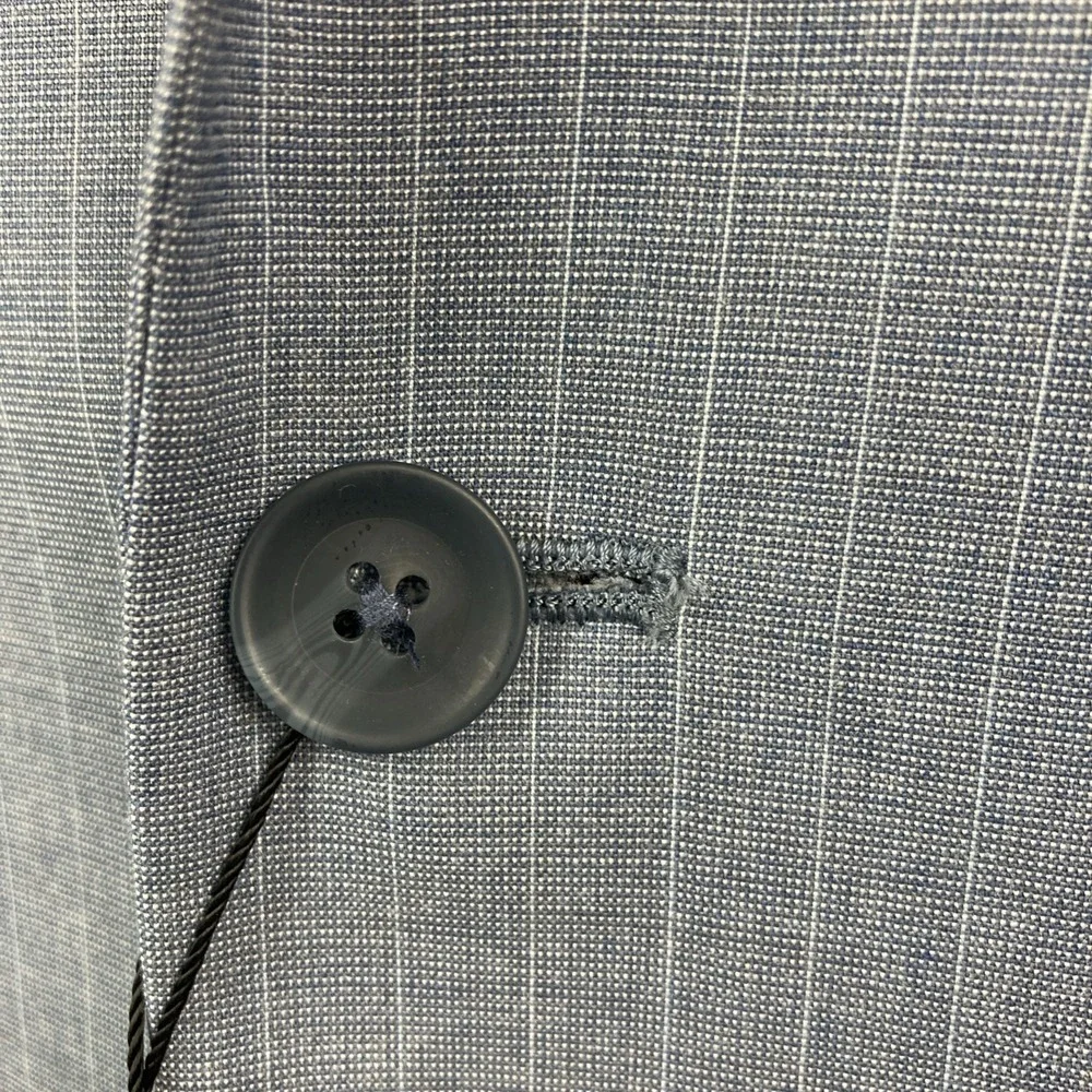 Kenneth Cole Reaction Men's Pinstripe Slim-Fit Techni-Cole Suit Blue 38S 30W 30L